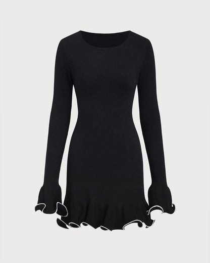 Zara | Dames Jurk - Geribbelde Mini met Ruches, Casual Elegant 5