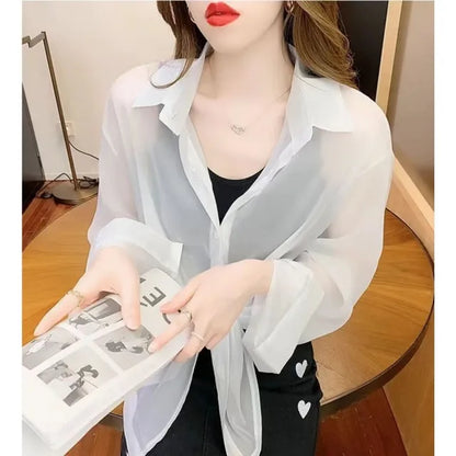 Lichte Zomer Top van Chiffon Stof