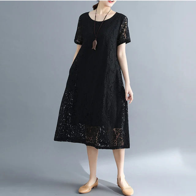 Zomerjurk met Kanten Details Vrouwen Jurk Zomer - StudioMarella