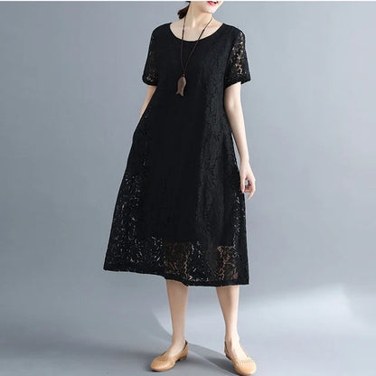 Zomerjurk met Kanten Details Vrouwen Jurk Zomer - StudioMarella