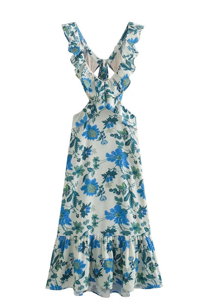 Zomer Maxi Jurk met Ruches | Lange Jurk Dames 4