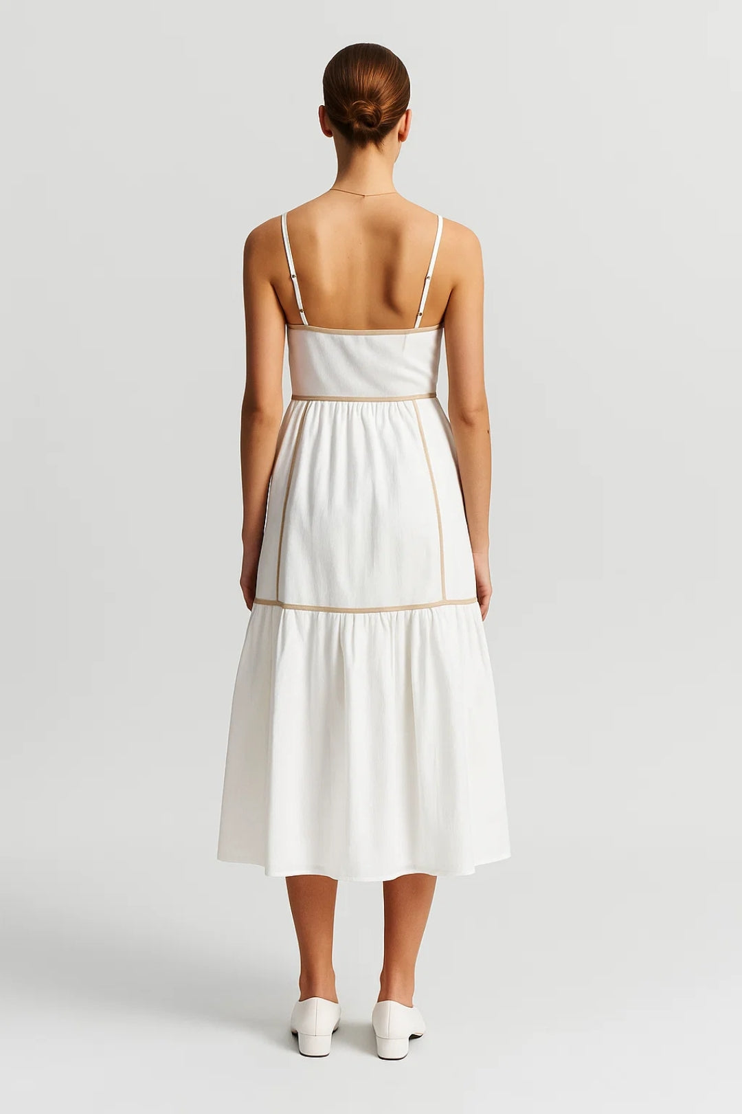 Midi Jurk Dames met Spaghettibandjes - Gelaagde Zomerjurk Casual