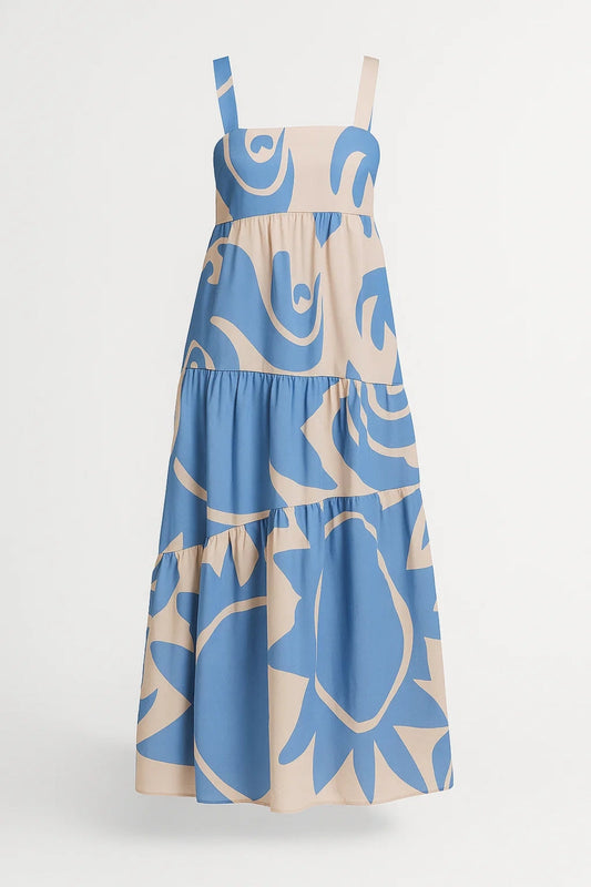 Zomerjurk Dames Mouwloos Gelaagd met Leuke Print - StudioMarella