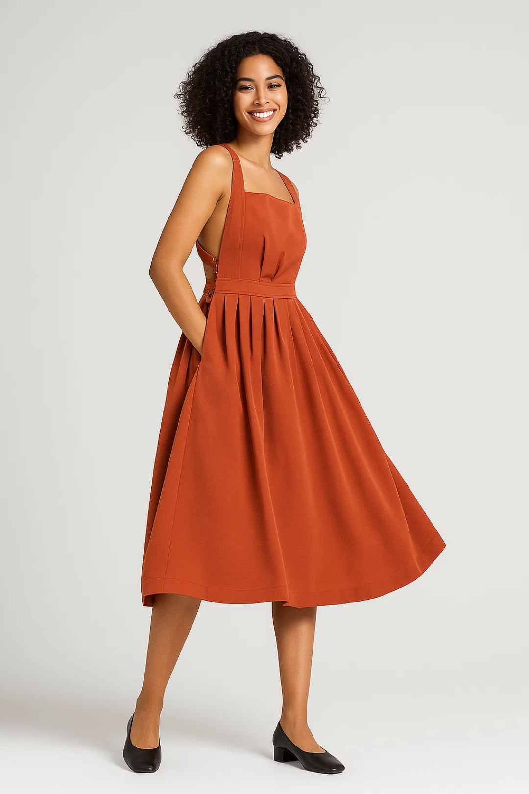 Midi Jurk Dames A-Lijn Mouwloos Elegant Zomerjurk