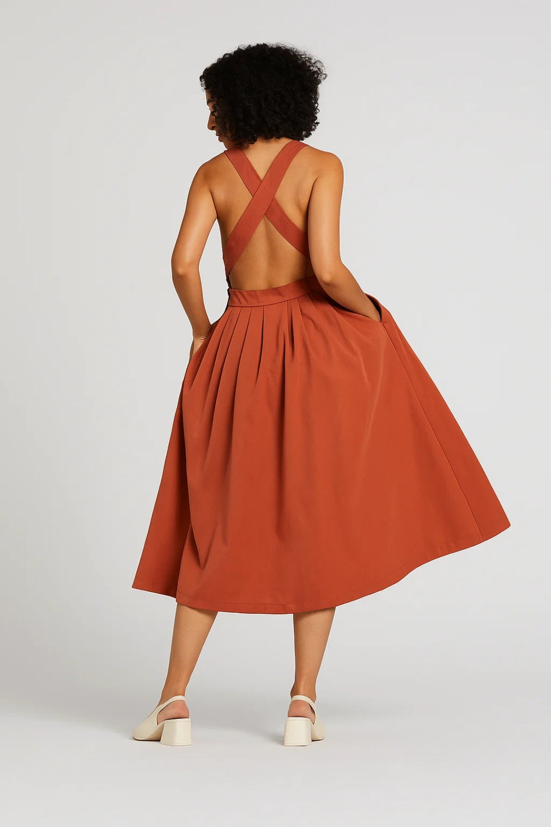 Midi Jurk Dames A-Lijn Mouwloos Elegant Zomerjurk