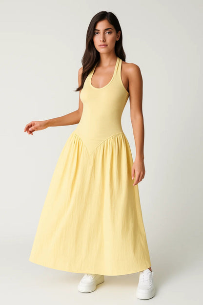 Dames Maxi Jurk Racerback met Wijdere Rok - StudioMarella