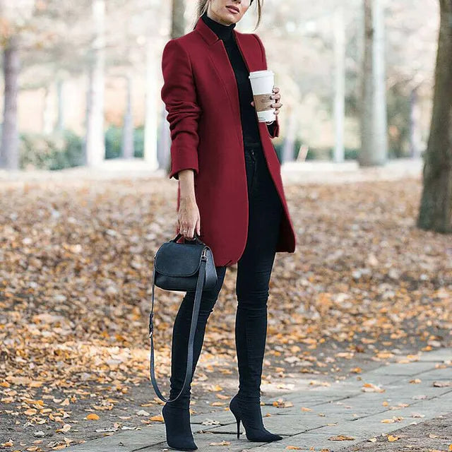 Elegante Lange Coat voor Vrouw