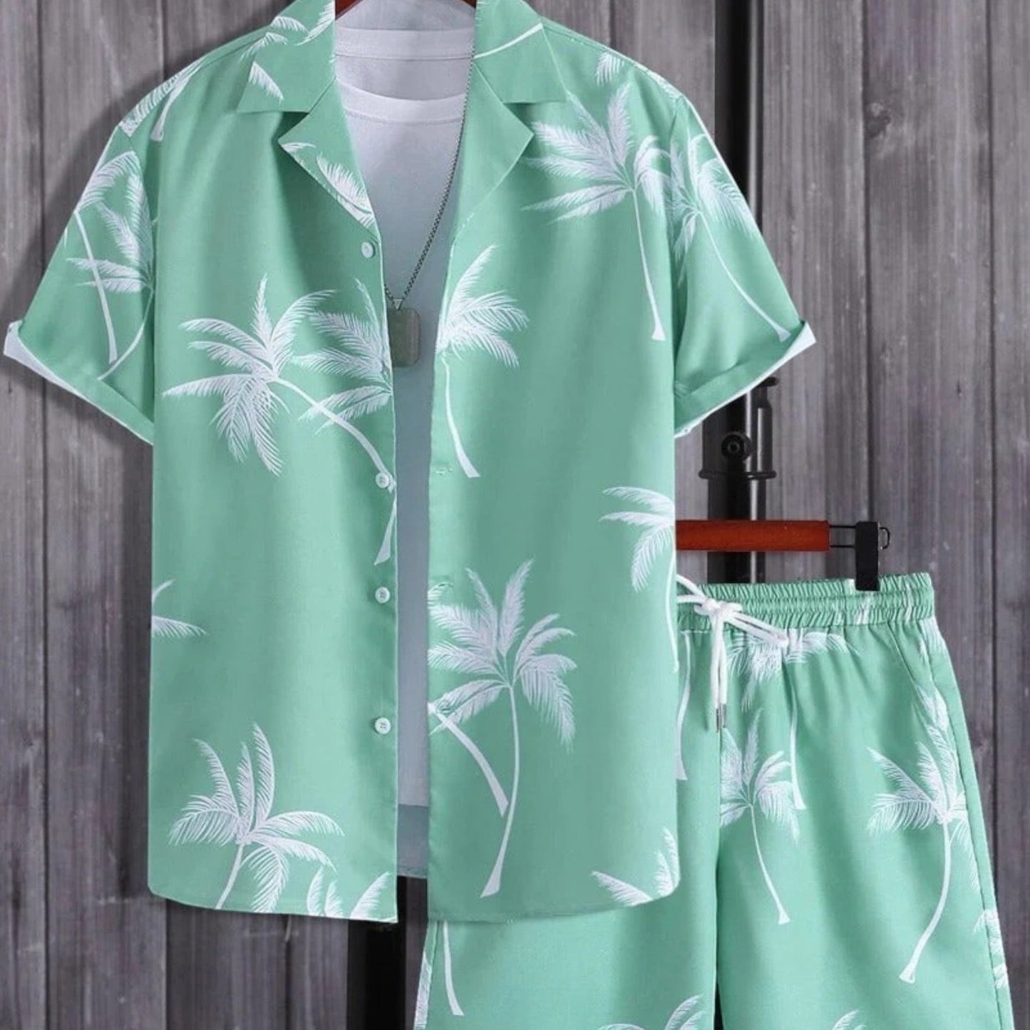 Heren Kleding Set: Tropicale Overhemd en Korte Broek