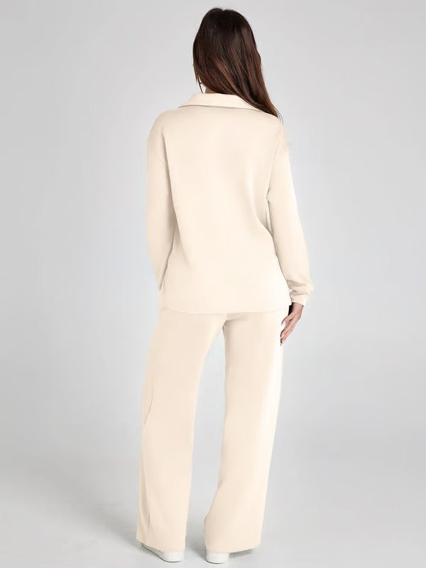 Dames Sweater Set met Wijde Broek - Zacht en Warm voor Herfst en Winter
