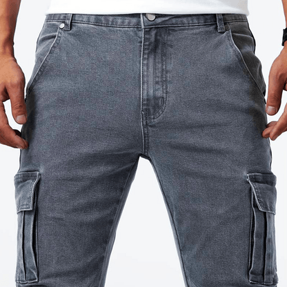 Jeans Cargo Broek in Donkerblauw Denim