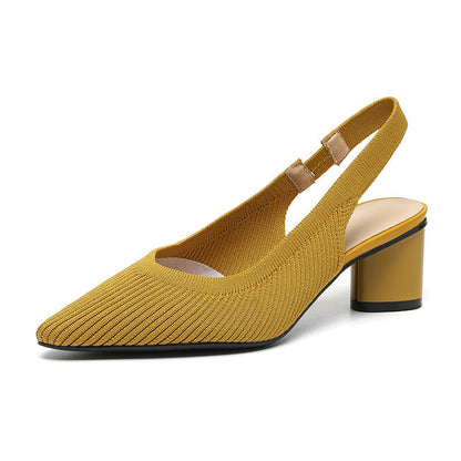 Slingback Hakken Puntneus Blokhak Damesschoenen