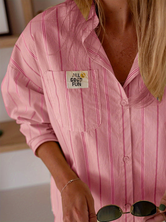 Dames Blouse Gestreept Met Detail - StudioMarella