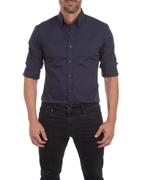 Heren Overhemd Slim Fit Stretch met Ritssluiting