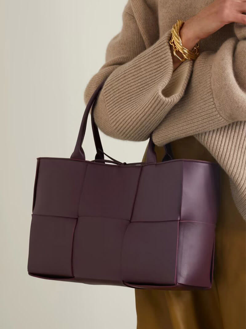 Leren Handtas Modern Geweven Design voor Dames