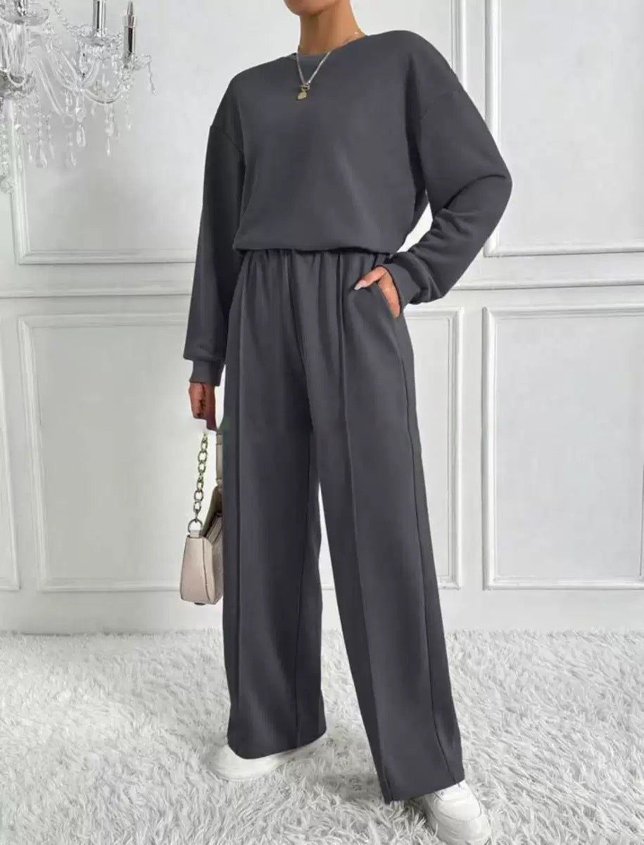Dames Oversized Set Broek en Crewneck Koreaanse Stijl