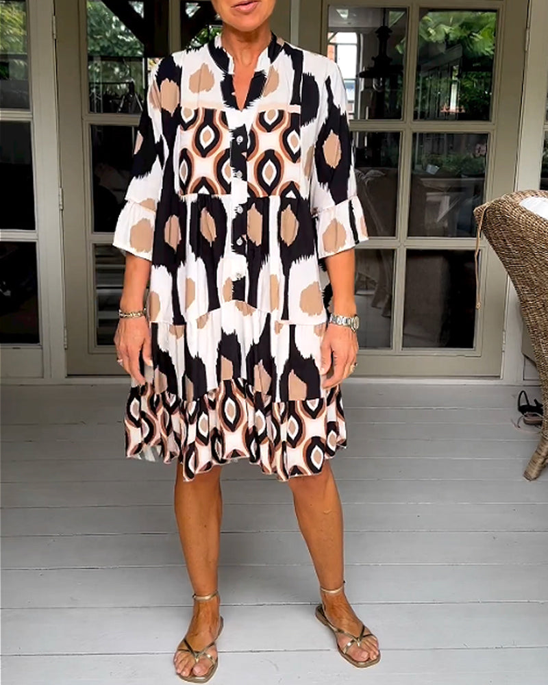 Vrouwelijke Jurk met Moderne Print