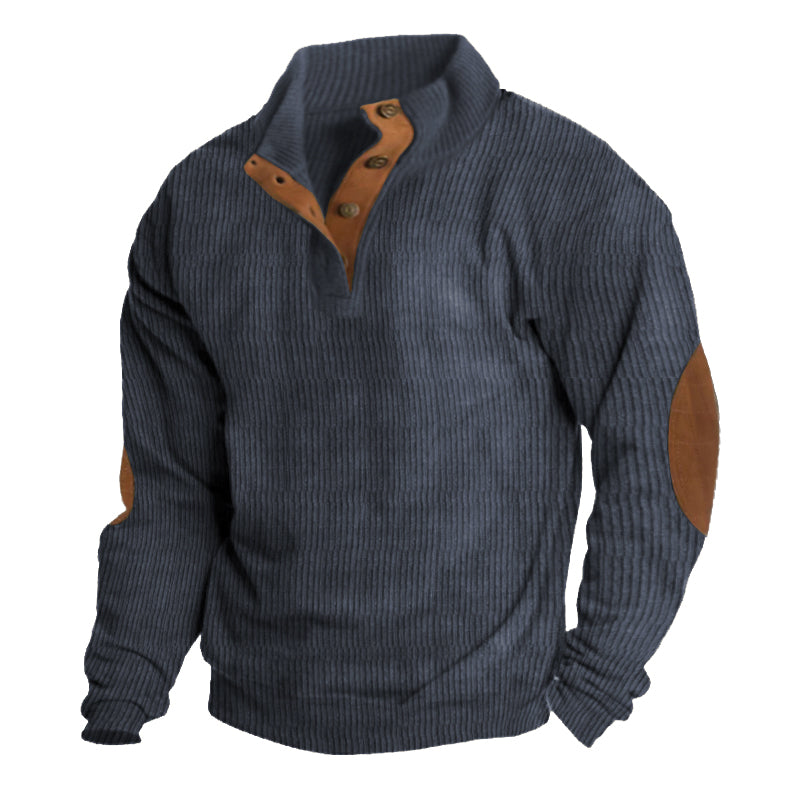 Heren Trui Ribcord Knopen Casual Klassiek Design