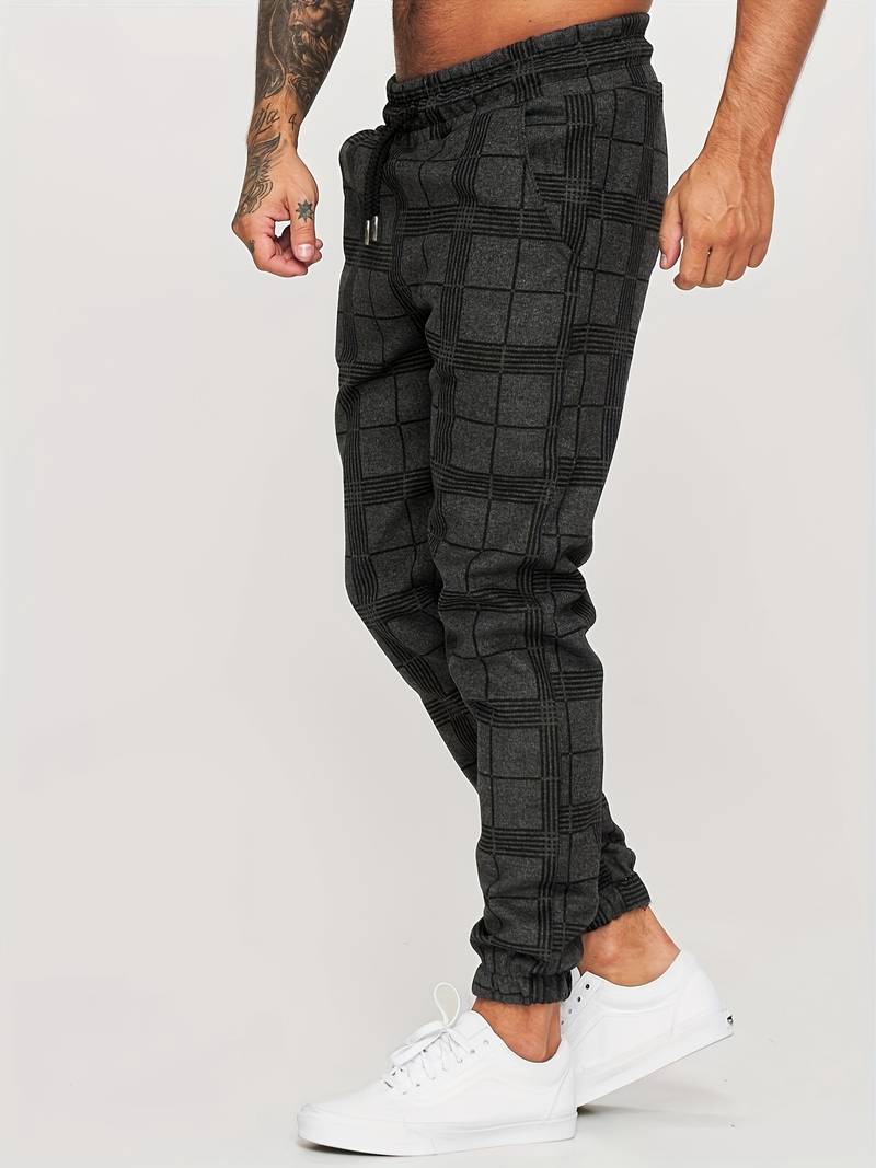 Heren Joggingbroek Ruitpatroon Comfortabel Casual
