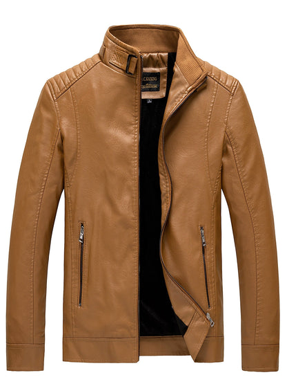 Leren Jas met Ritszakken Elegante Design