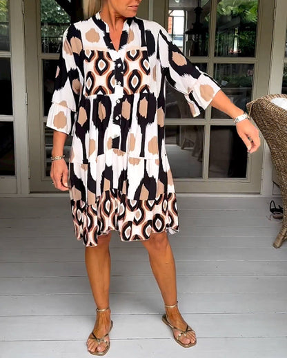 Vrouwelijke Jurk met Moderne Print