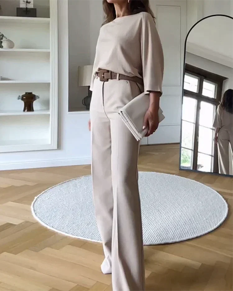 Dames Set Tweedelig Elegant Jurk en Broek