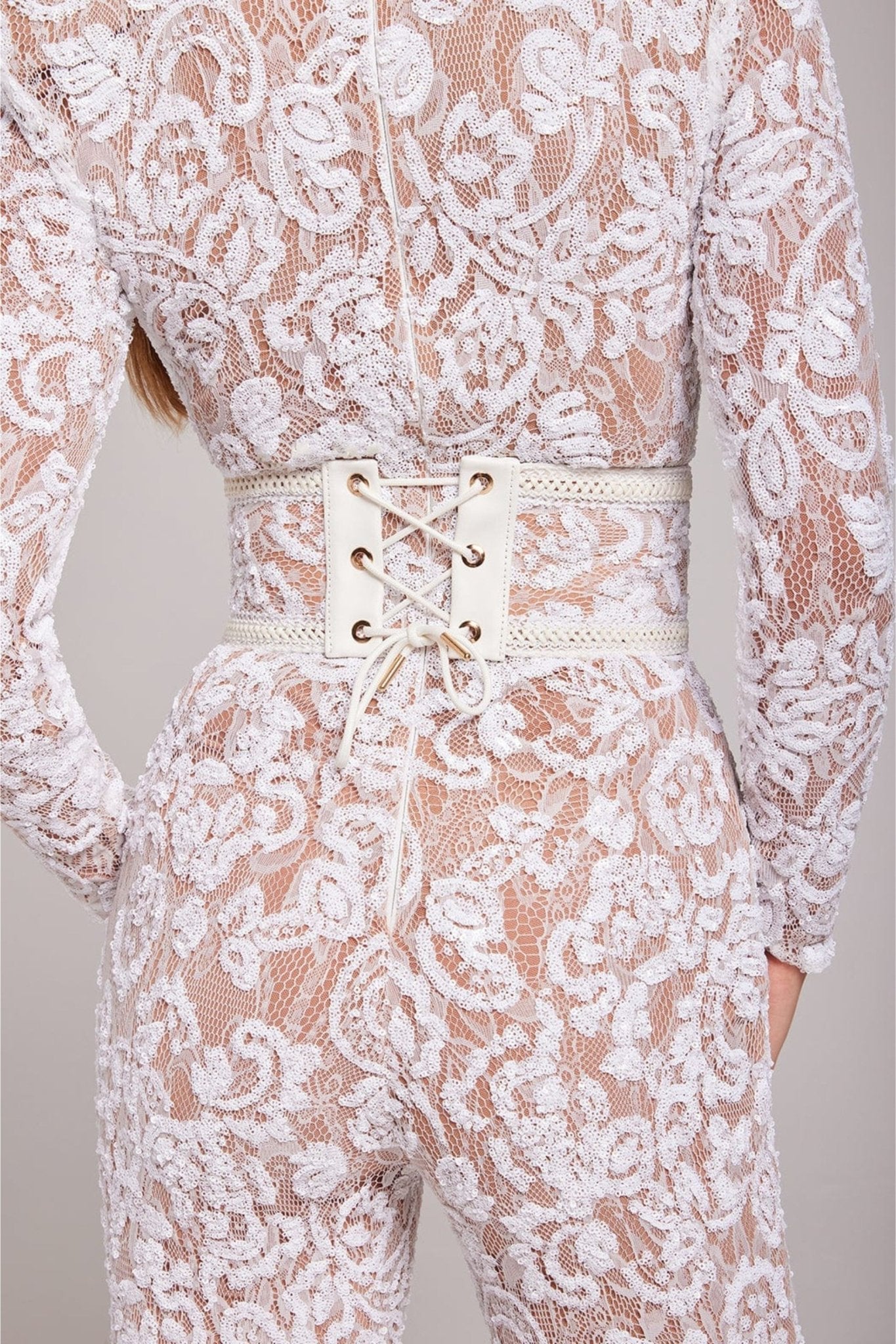 Luxe Jumpsuit Lange Mouw Glamour Pailletten voor Avond出