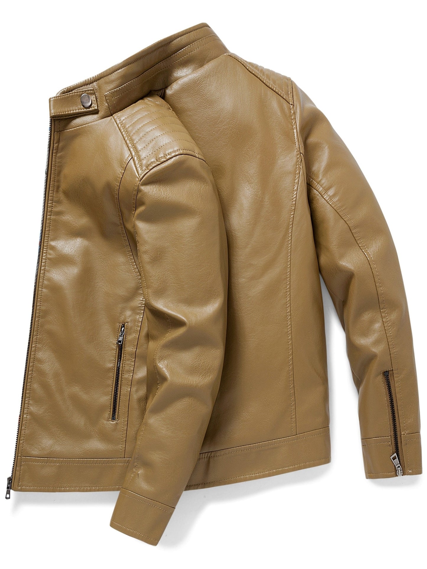 Leren Jas met Ritszakken Elegante Design