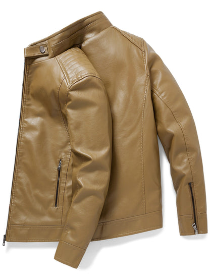 Leren Jas met Ritszakken Elegante Design