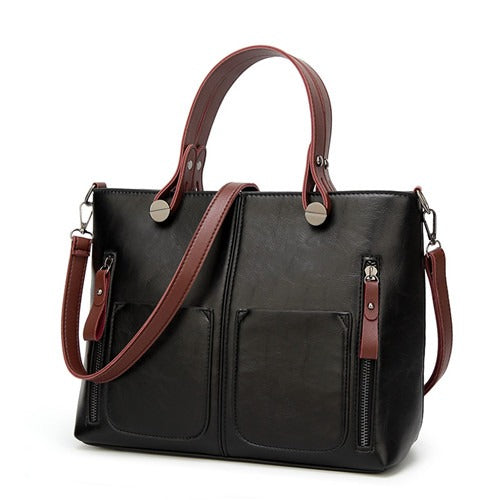 Dames Leren Schoudertas Vintage Look Chique