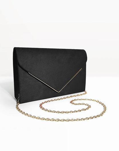 Fluwelen Avondclutch Suède Look Elegant