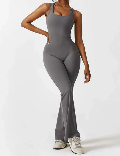 Jumpsuit Zijde V-Hals Comfortabele Flair Broek
