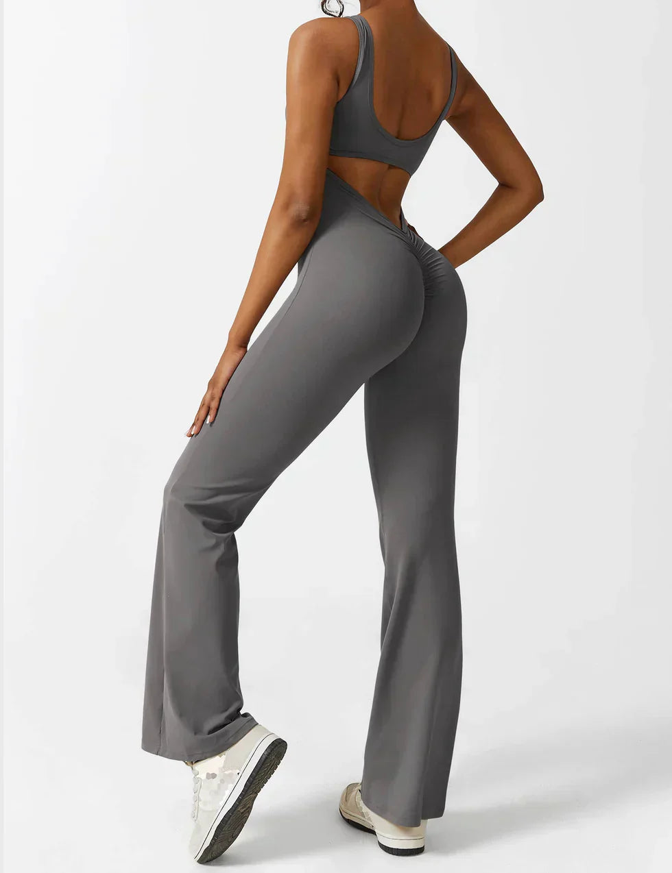 Jumpsuit Zijde V-Hals Comfortabele Flair Broek