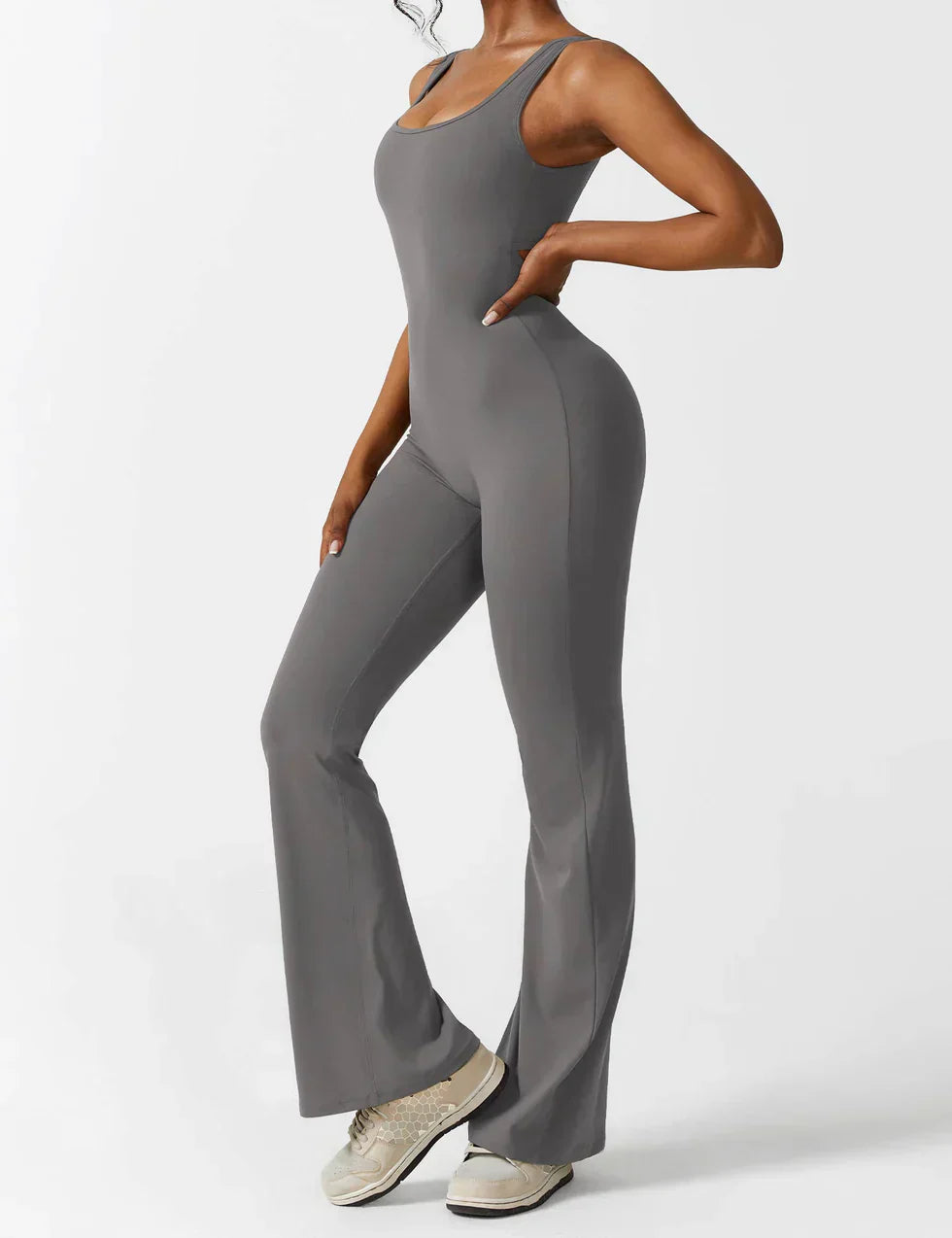 Jumpsuit Zijde V-Hals Comfortabele Flair Broek