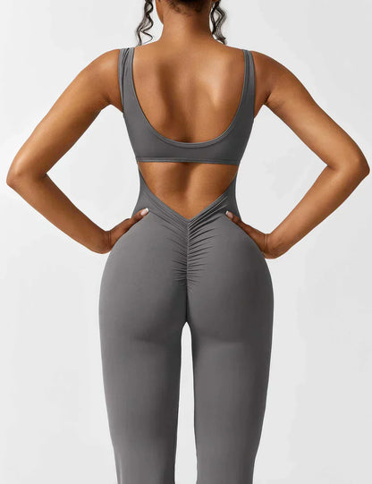 Jumpsuit Zijde V-Hals Comfortabele Flair Broek