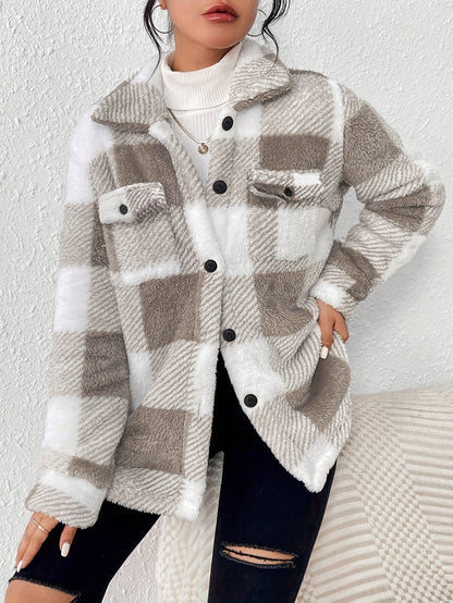 Dames Fleece Tussenjas Warm Blokpatroon Comfortabel