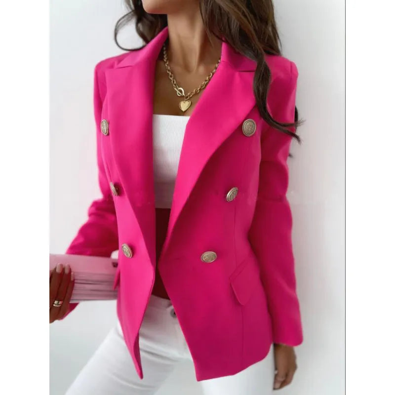 Damesblazer Zakelijk Elegance met Dubbele Knoopsluiting