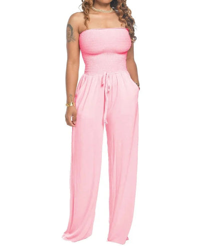 Zomer Jumpsuit Strapless Elegante Lange Broek