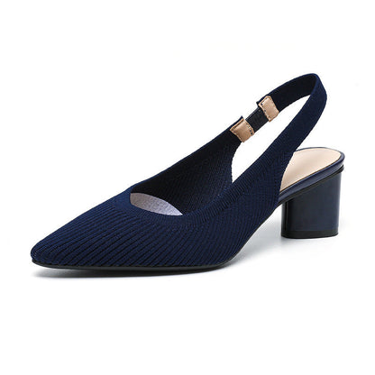 Slingback Hakken Puntneus Blokhak Damesschoenen