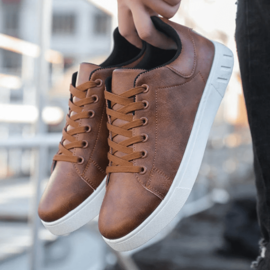Leren Sneakers Heren Elegant Comfortabel Stijlvol Design
