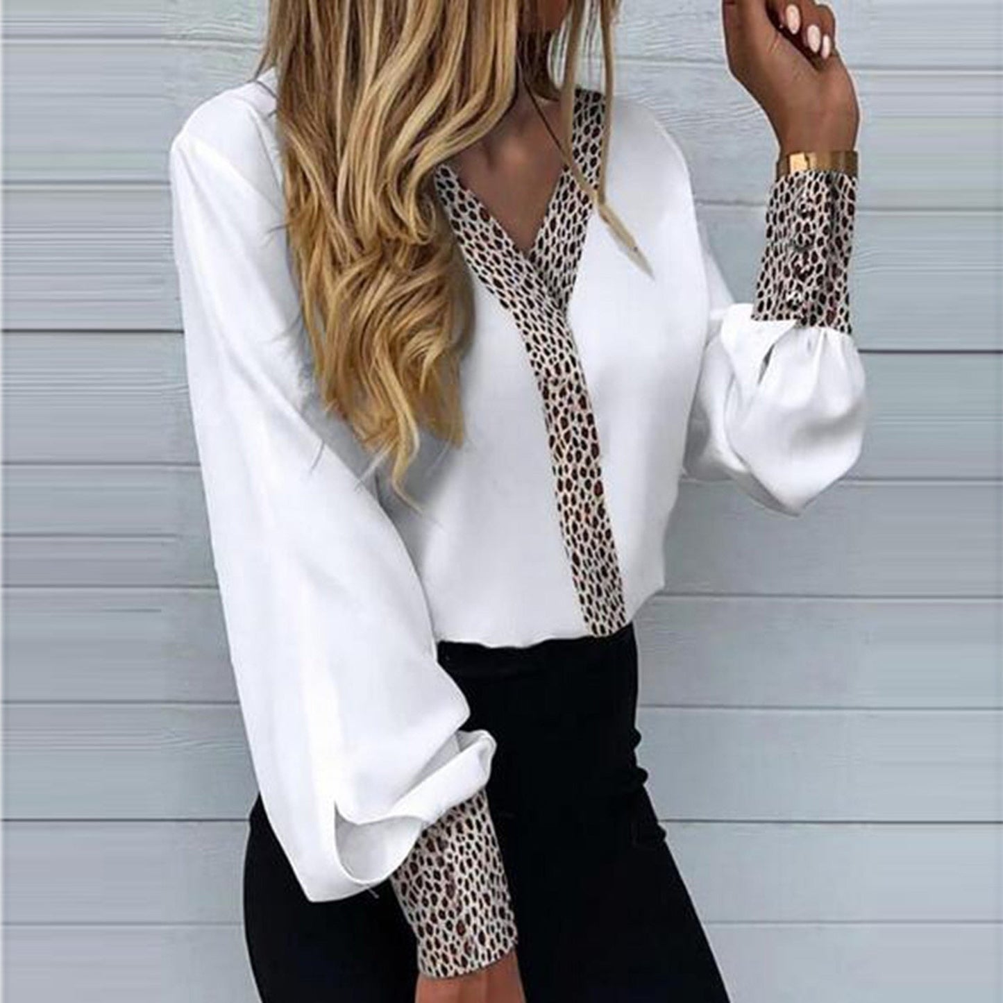 Luipaardprint Blouse Vrouwelijk Stijlvol
