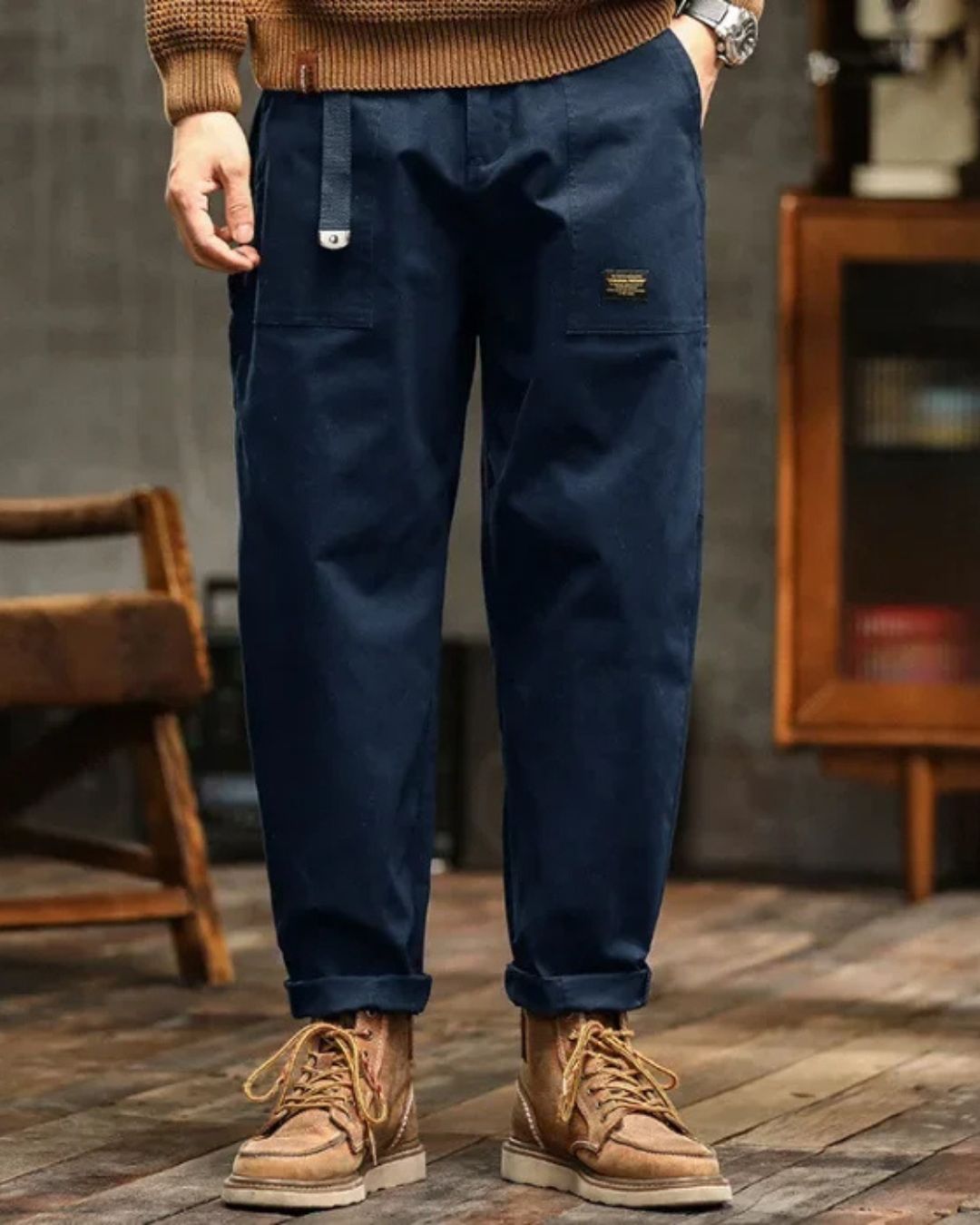 Heren Cargo Broek met Veelzijdige Opbergzakken