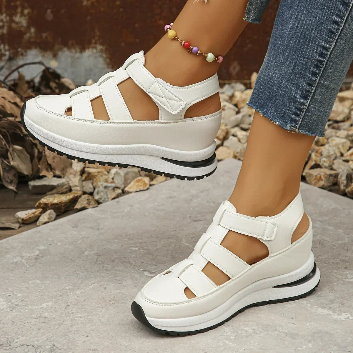 Dames Sandalen Leer Comfortabele Pasvorm