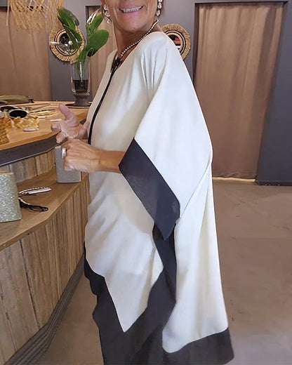 Vrouwen Blouse Ruime Pasvorm met Contrasterende Biesen