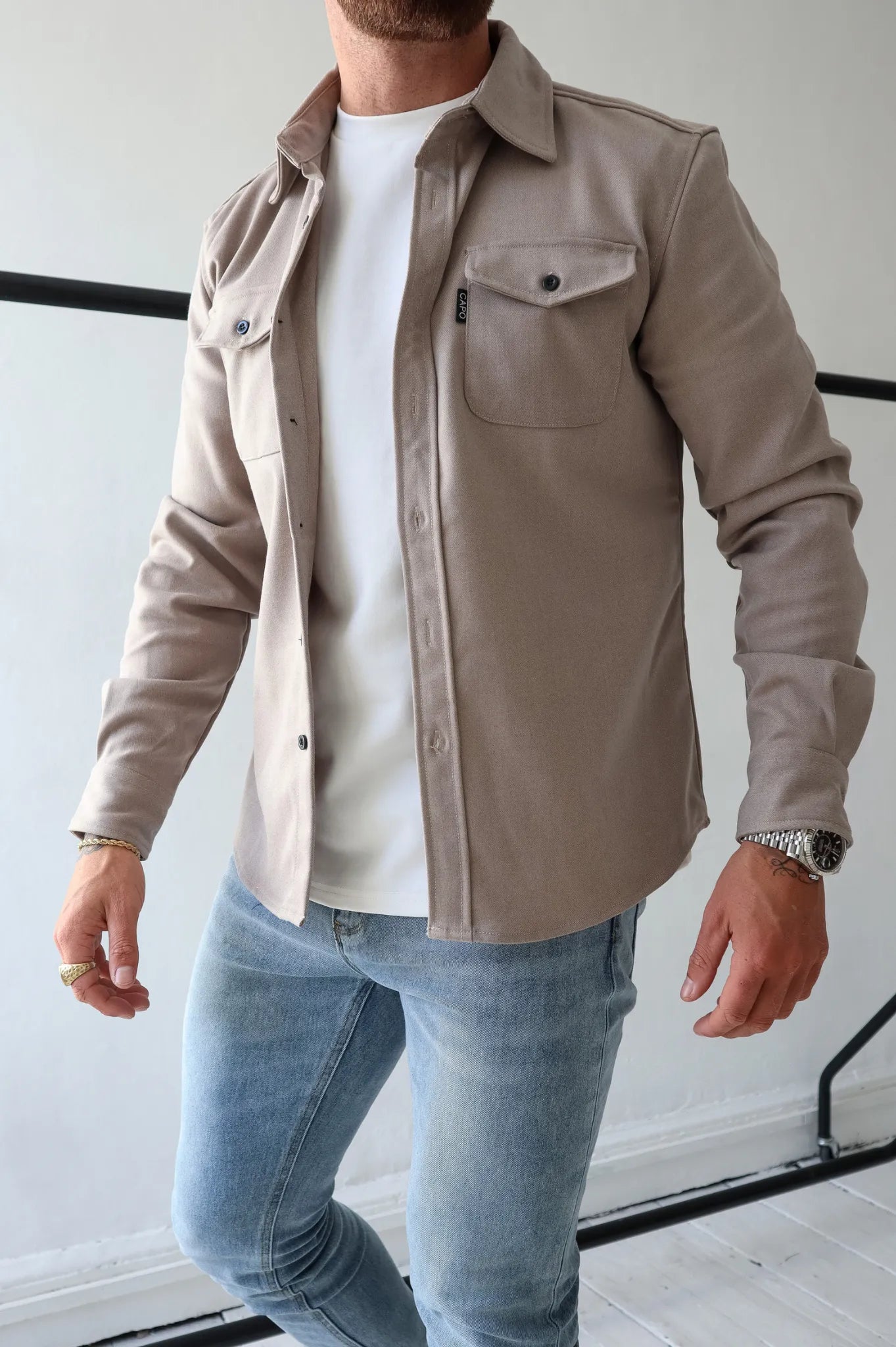 Heren Overshirt Casual Shirtjas met Knoopsluiting