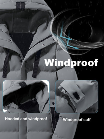 Heren Winterjas Warm met Capuchon en Grote Zakken