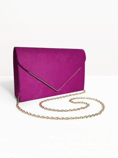 Fluwelen Avondclutch Suède Look Elegant