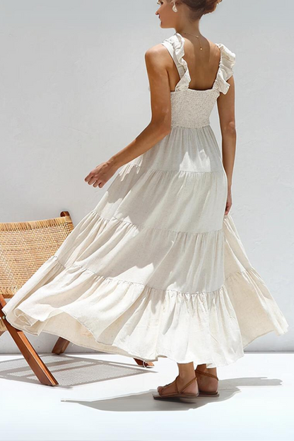 Lange Maxi Jurk voor Vrouw Luchtig en Elegante Stijl