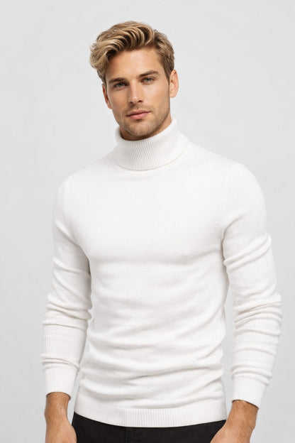 Coltrui Heren Slim Fit Rolkraag Geribbeld Klassiek Design - StudioMarella
