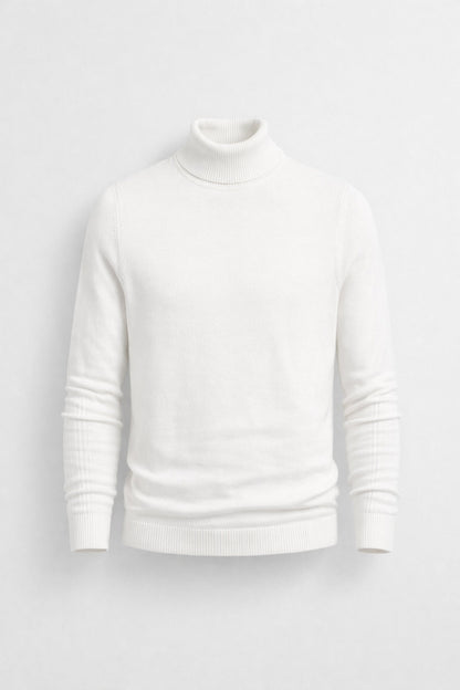 Coltrui Heren Slim Fit Rolkraag Geribbeld Klassiek Design