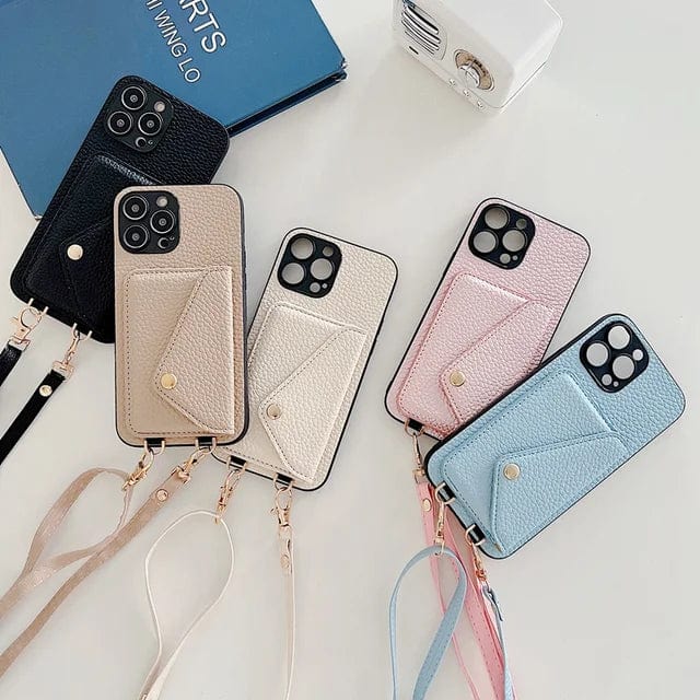 Leren Telefoonhoesje met Pasjeshouder Crossbody Design